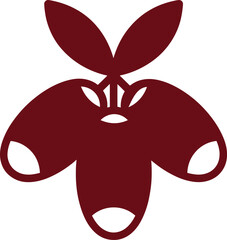 Abstract Maroon Date Fruit Cluster Icon