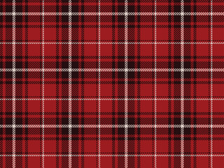 Tartan plaid pattern, dark red beige tartan plaid seamless pattern. Classic Scottish plaid check fabric texture background