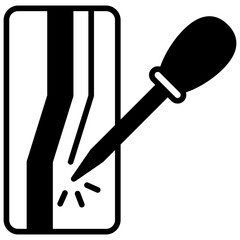 Awl Punch Glyph Icon, Mini Illustration Relate To Carpentry, Wood Industry. Use For Modern Concept, Ui, Ux Web And App Development.