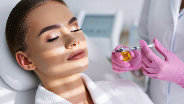 Platelet rich plasma prp injection for facial skin rejuvenation, autologous plasma growth factors therapy in aesthetic clinic, minimally invasive anti aging treatment procedure, cosmetic dermatology