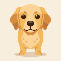 Friendly Golden Retriever Cartoon Icon