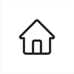 Home page bold line icon. Website home button. Simple home button for website and apps. Main menu page symbol. Vector stock illustration. Icon symbol for house, construction, architecture, mortgage.