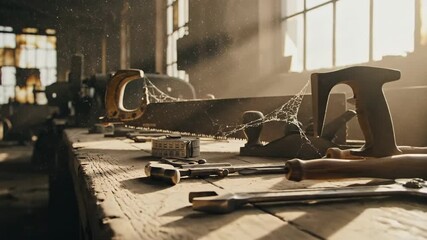 Vintage Workshop Tools and Sunlight A Glimpse into the Past.