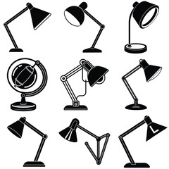 Abstract desk lamp design with geometric shapes and vibrant colors