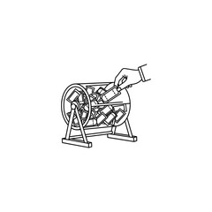 Obraz premium Raffle linear icon flat vector design.
