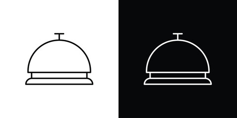 Fototapeta premium Reception bell icons isolated outline vector icon with editable stroke