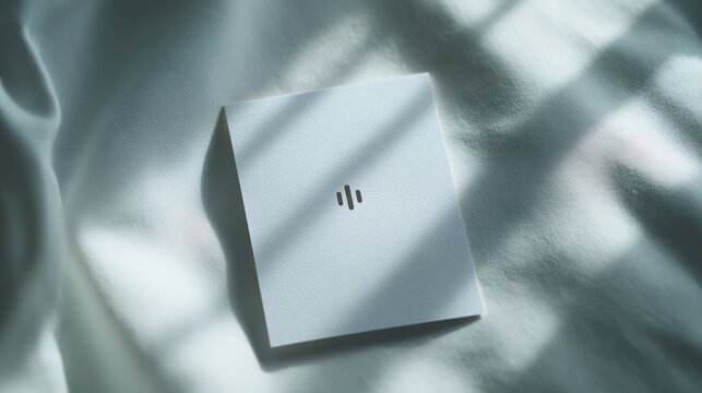 Minimalist white business card design on soft light background