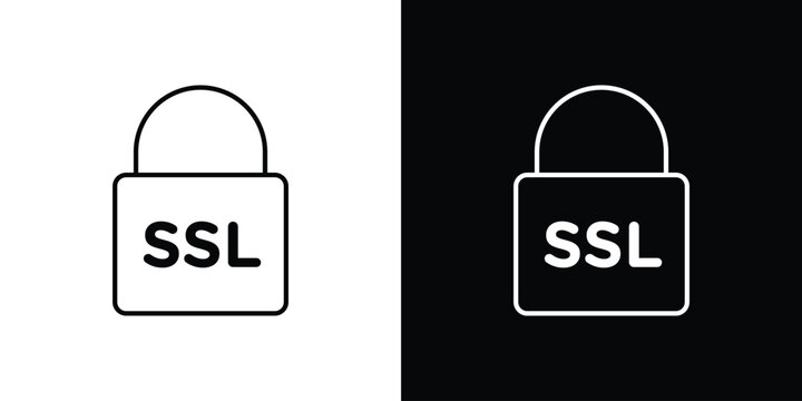 SSL icons isolated outline vector icon with editable stroke