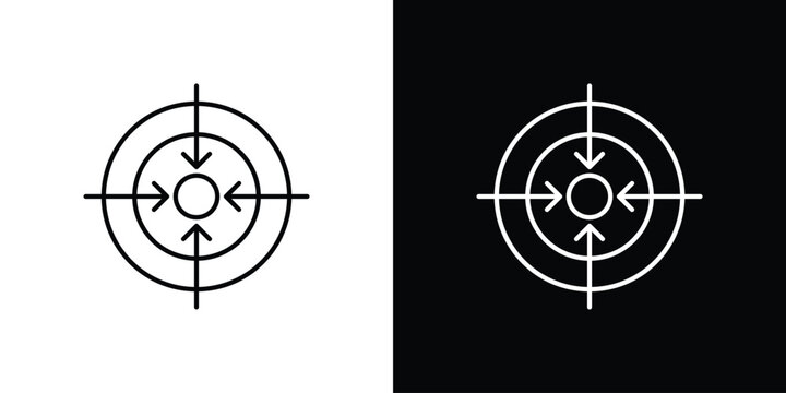 Target icons isolated outline vector icon with editable stroke