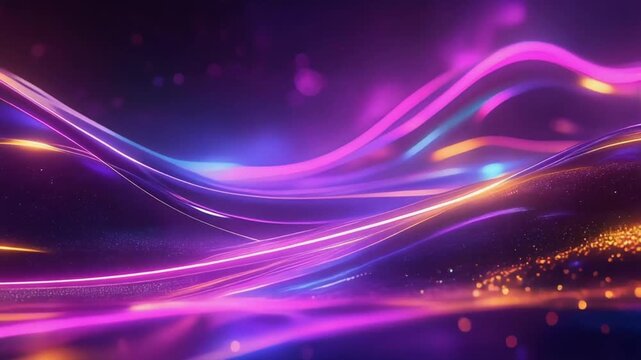 Abstract Waves of Energy: A captivating display of flowing neon lines dances across a dark space, evoking a sense of dynamic energy and modern design.