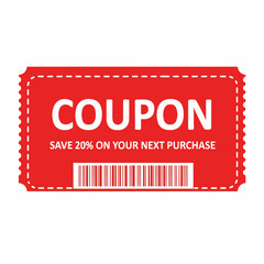 Red Discount ticket save 20%
