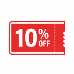 Coupon 10% off discount vector