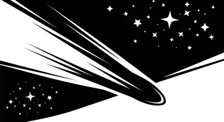 Comet streaking across the night sky a celestial spectacle of cosmic beauty.