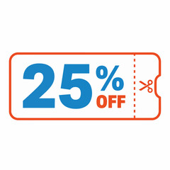 Ticket 25% off sale label vector