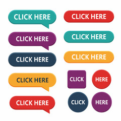 Click here buttons, set of buttons