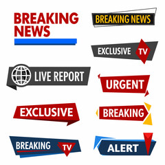 Breaking News Design Symbol For Digital Media