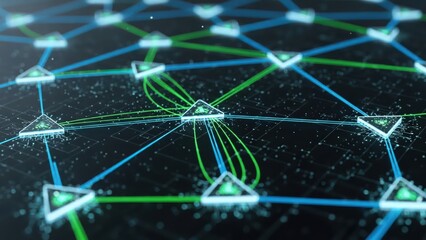 Advanced triangulated data flow cyber grid schematic surface wallpaper connections diagram