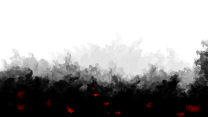 Abstract glowing red and orange particles against a dark background