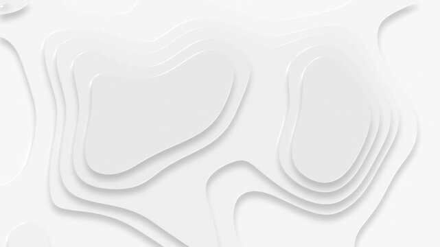 Stylish white minimalist abstract background with wavy morphing shapes effect. Clean modern topography styled design. Full HD and looping liquid motion animation.