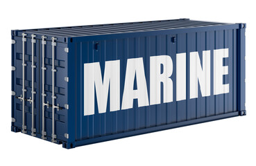 Marine, cargo shipping container. 3D rendering