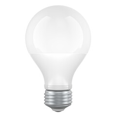 White LED light bulb with metal base. 3D rendering