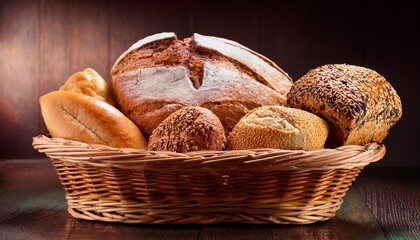 basket of assorted breads