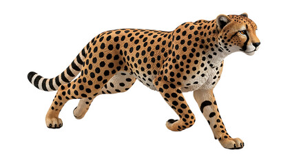 A realistic cheetah model in a running pose on a black background big cat wild animal