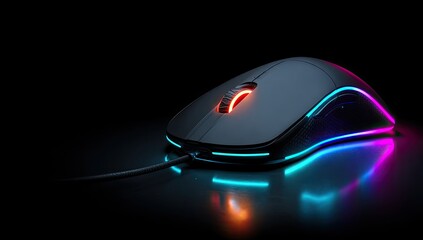Gaming mouse with vibrant, colorful LED lighting