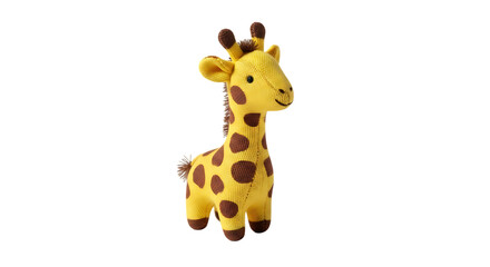 Adorable yellow plush giraffe toy with brown spots