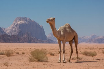Camel in Wadi Rum Desert