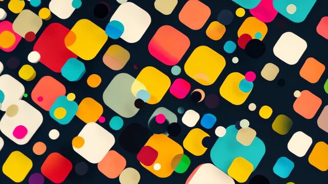 Playful Squares: A vibrant composition of colorful squares dance across the scene, creating an eye-catching display.