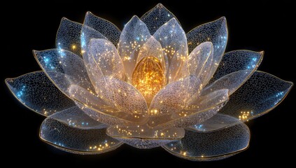Glowing, ethereal lotus flower