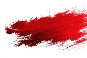 Red Brushstroke on White Background