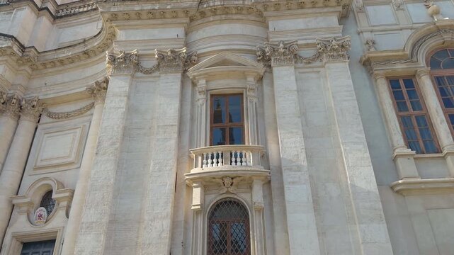 Piazza Navona Chiesa di Sant`Agnese in Agone in Rome Italy 24.11.2025 Footage.