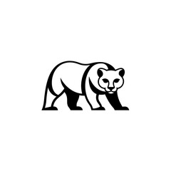 Fototapeta premium Illustration of a walking bear animal on transparent background silhouette
