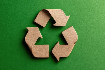 Recycling Symbol with Cardboard Arrows
