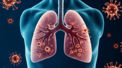 Human Lungs Infected by Virus Cells, Respiratory , Pneumonia