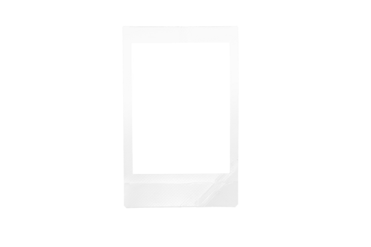 Empty vertical white instant film border isolated