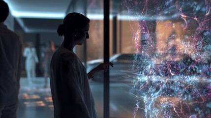 Engaging digital consumer experience with interactive 3d hologram in brand showcase environment