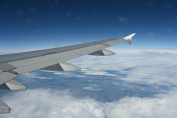 Blick aus einem Flugzeug