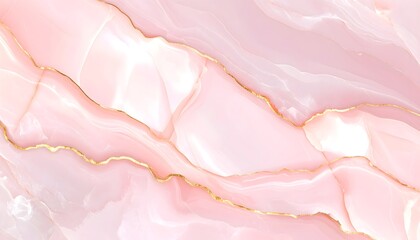 Abstract pastel pink marble texture with gold splashes, rose gold luxury background