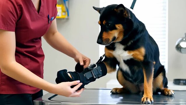 Veterinary Care for Injured Dog with Splint
