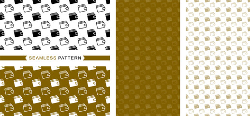 Wallet patterns, seamless patterns, seamless backgrounds, pocket money vector illustrations, and easily changeable colors.