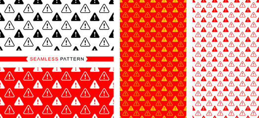 Warning road signs pattern, seamless pattern, seamless background, alertness sign vector illustration, and colors easily changed.