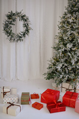 New Year, Christmas, family photo session, newborn, kids, New Year tree, gifts under the tree, Christmas gifts, holiday photo session