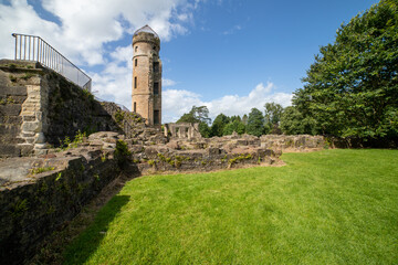 Eglinton Castle, originally built in 1796, is a Gothic-style castellated mansion located in Kilwinning, North Ayrshire In Eglinton Country Park Scotland. UK. Is situated in the parish of Kilwinning. 