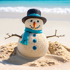 snowman on the beach