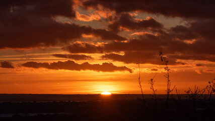 Sunset on the Essex Kent estuary boundary