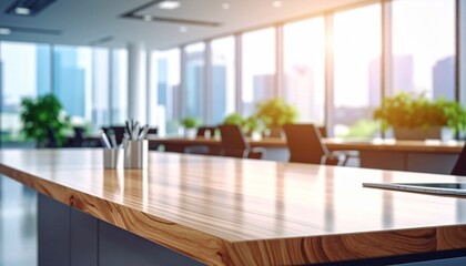 Table Top And Blur Office of the Background