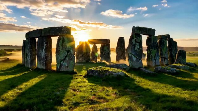 Stonehenge Sunrise - Ancient Wonder in Golden Light.